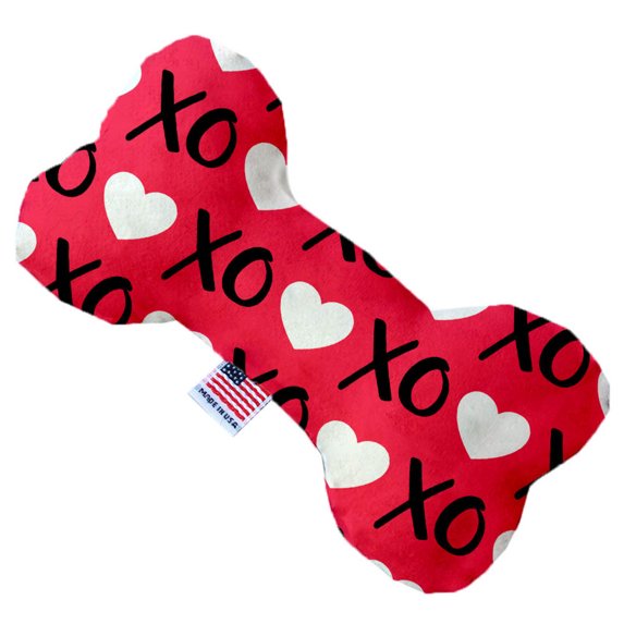Valentine's Day Pet Dog Plush Heart or Bone Toy, "Sweetheart Group" (Available in different sizes and 7 different patterns!)
