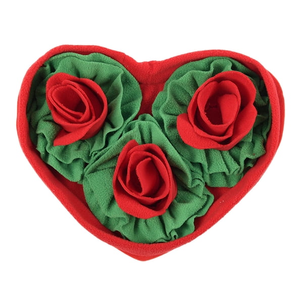 Valentine's Day Pet Soft Fleece Snuffle Mat Heart Foraging Mats Dog Rabbit Guinea Pig Interactive Feeding Toy Anti Slip Slow Feeder Treat Dispenser