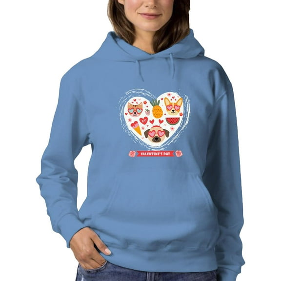 Valentine's Day Pets Love Hoodie Women -Image by Shutterstock, Female XX-Large