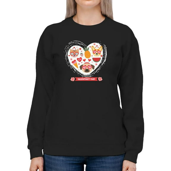 Valentine's Day Pets Love Sweatshirt Women -Image by Shutterstock, Female 3X-Large