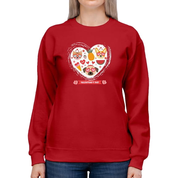 Valentine's Day Pets Love Sweatshirt Women -Image by Shutterstock, Female 5X-Large