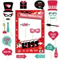 thumbnail image 1 of Valentine's Day Photo Booth Props Frame Love Heart Kiss Selfie Photobooth Props Photoshoot for Wedding Anniversary Backdrop Decorations (1 piece photo frame +20 pieces photo props), 1 of 8