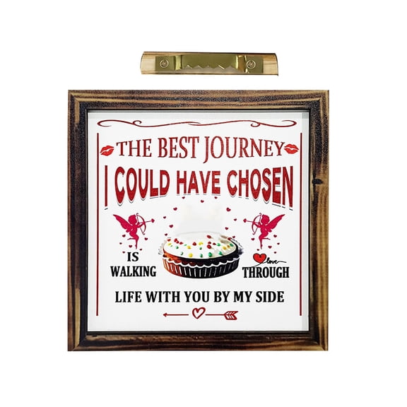 Valentine’s Day Photo Frame, Heart-Shaped Wooden Frame for Wall or Table, Romantic Display for Couples‘ Pictures, Wedding Photos, or Anniversary A