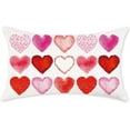 thumbnail image 1 of Valentine''s Day Pillow Cover 12x20 Red Pink Heart Watercolor Decoration Valentine Lumbar Throw Cushion Case for Bedroom Sofa Couch Home Decor, 1 of 1