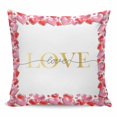 thumbnail image 1 of Valentine's Day Pillow Covers 16x16 Inch Decorative Throw Pillow Cover, Pink Love Heart Modern Romantic Sofa Pillowcases Accent Cushion Case Home Decor Bedroom Living Room, 1 of 6