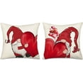 thumbnail image 1 of Valentine’s Day Pillow Covers 18x18 Inch Set of 2 Gnomes Throw Pillow Covers Red Love Heart Holiday Valentine''s Day Decoration Pillows Indoor Outdoor Living Room Bed Sofa Home Decor, 1 of 6