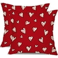 thumbnail image 1 of Valentine''s Day Pillow Covers 18x18 Inch Set of 2 Redwhite Hearts Decor Red Throw Pillow Covers Valentine''s Day Cushion Case Decoration for Sofa Couch, 1 of 6
