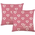 thumbnail image 1 of Valentine''s Day Pillow Covers 18x18 Inch Set of 2 Small Pink Hearts Love Pillow Decor Throw Pillow Covers Valentine Cushion Case Decoration for Sofa Couch Pink, 1 of 6