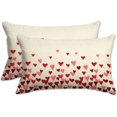 thumbnail image 1 of Valentine''s Day Pillow Covers 18x18 Inch Set of 2 Red Pink Love Hearts Valentine''s Day Cushion Case Decoration for Sofa Couch, 1 of 5