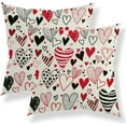 thumbnail image 1 of Valentine''s Day Pillow Covers 18x18 Set of 2, Cute Love Hearts Throw Pillows Outdoor Wedding Anniversary Valentine''s Day Decor Cushion Case Decorations for Home Couch Sofa, 1 of 6