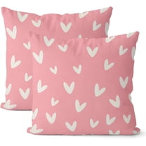 Valentine''s Day Pillow Covers 18x18 Set of 2, Love Heart Pink Throw Pillow Covers Valentine''s Day Decorative Pillowcase Valentine''s Day Decor for Home Couch Sofa Outdoor