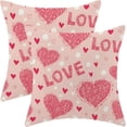 thumbnail image 1 of Valentine''s Day Pillow Covers 18x18 Set of 2, Polka Dot Pink Love Hearts Throw Pillows Linen Anniversary Wedding Cushion Case Valentine''s Day Decorations for Home Sofa Couch Outdoor, 1 of 6
