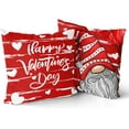 thumbnail image 1 of Valentine's Day Pillow Covers 18x18, Valentines Gnome Red Throw Pillow Cover Set of 2, Love Hearts Valentine Gifts for Women Cotton Pillow Cases Sofa Bed Patio Couch Home Decor, 1 of 6