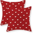 thumbnail image 1 of Valentine''s Day Pillow Covers 20x20 Inch Set of 2, Red Love Heart Valentines Throw Pillows Valentines Decor Square Red Pillowcase Anniversary Decorative Outdoor Cushion Case for Sofa Couch, 1 of 6