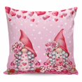 thumbnail image 1 of Valentine's Day Pillow Covers 26x26 Inch Decorative Throw Pillow Cover, Ombre Pink Gnomes Love Roses Romantic Sofa Pillowcases Accent Cushion Case Home Decor Bedroom Living Room, 1 of 6