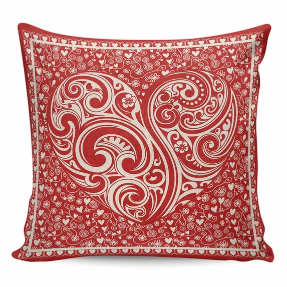 Valentine's Day Pillow Covers 26x26 Inch Decorative Throw Pillow Cover, Red Love Vintage Country Abstract Art Sofa Pillowcases Accent Cushion Case Home Decor Bedroom Living Room