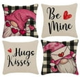 thumbnail image 1 of Valentine's Day Pillow Covers Decoration Kisses Hugs Love Heart Decor Anniversary Wedding Cushion Case Farmhouse Decoration for Sofa Couch 18 inch x 18 inch 4 Pcs, 1 of 10