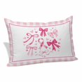 thumbnail image 1 of Valentine's Day Pillow Covers, Linen Long Throw Pillow Case, Pink Bows Romantic Love Heart Checkered Holiday Pillow Protector Decorative Cushion Cover for Living Room/Bedroom 24" x 36", 1 of 8