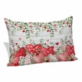 thumbnail image 1 of Valentine's Day Pillow Covers, Linen Long Throw Pillow Case, Pink Love Heart Country Eucalyptus Farm Wooden Holiday Pillow Protector Decorative Cushion Cover for Living Room/Bedroom 12" x 20", 1 of 8