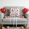 thumbnail image 1 of Valentine's Day Pillow, Heart Pattern Festive Cushion Cover, 45x45cm Polyester Decorative Sofa Bed Pillowcase with Hidden Zipper Machine Washable, 1 of 6