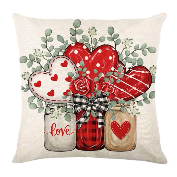 Valentine's Day Pillowcase, Letter Love Printed Bed Pillowcase Head