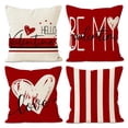 thumbnail image 1 of Valentine's Day Pillowcase Linen Decorative Cover Multicolor Heart Pattern 18 x 18 Inches, 1 of 7