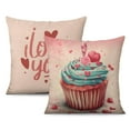 thumbnail image 1 of Valentine's Day Pink Boho Throw Pillow Covers 18 X 18 Inch, Set Of 2, Linen Study Sofa Cushion Cover Indoor Living Room Home Decor, 1 of 7