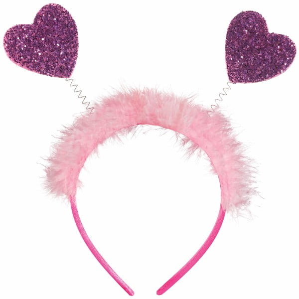 Valentine's Day Pink Glitter Heart Headbopper (1ct)
