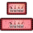 thumbnail image 1 of Valentine''s Day Pink Love and Gnomes Kitchen Rug Set 2 Piece, Cushioned Anti-Fatigue Kitchen Floor Mats Waterproof Easy to Clean, Comfort Standing Kitchen Mat Set with Non-Slip Latex, 1 of 4