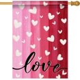 thumbnail image 1 of Valentine''s Day Pink Red Decorative House Flag, White Love Hearts Garden Yard Outside Decorations, Anniversary Wedding Holiday Outdoor Large Home Decor Double Sided 28 x 40, 1 of 6