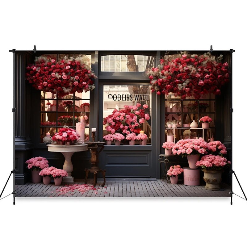 Valentine's Day Pink Rose Background For Photography Love Heart Flower