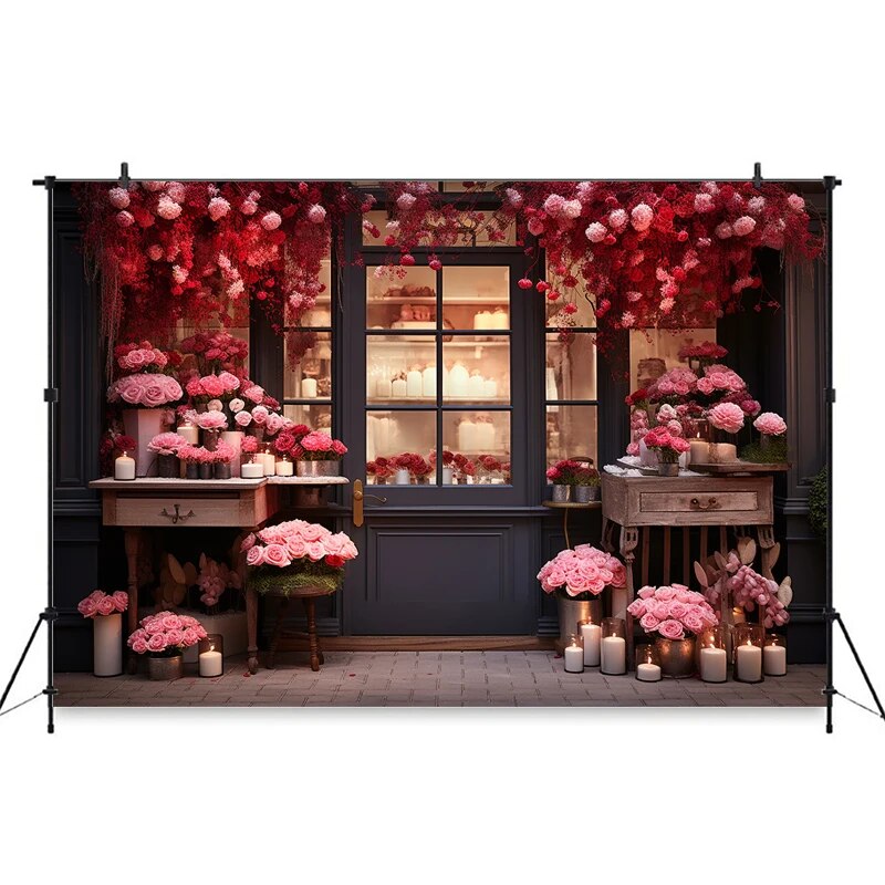 Valentine's Day Pink Rose Background For Photography Love Heart Flower