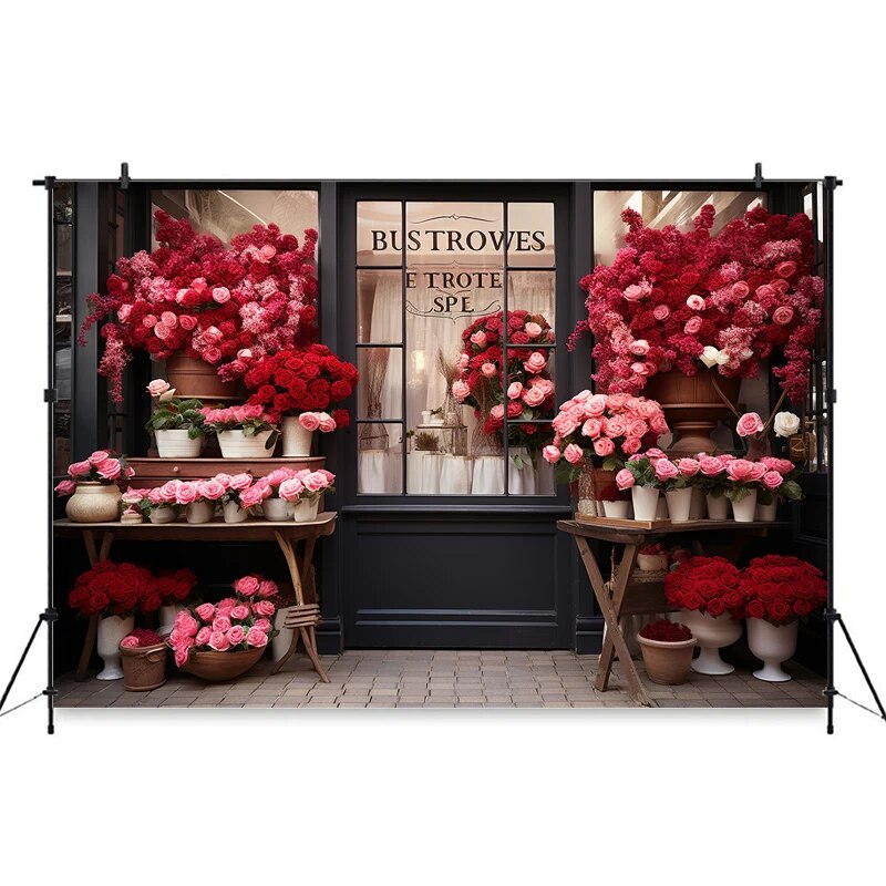 Valentine's Day Pink Rose Background For Photography Love Heart Flower