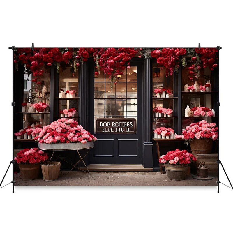 Valentine's Day Pink Rose Background For Photography Love Heart Flower