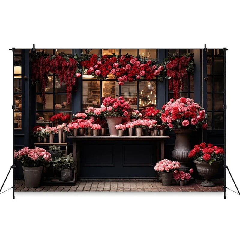 Valentine's Day Pink Rose Background For Photography Love Heart Flower