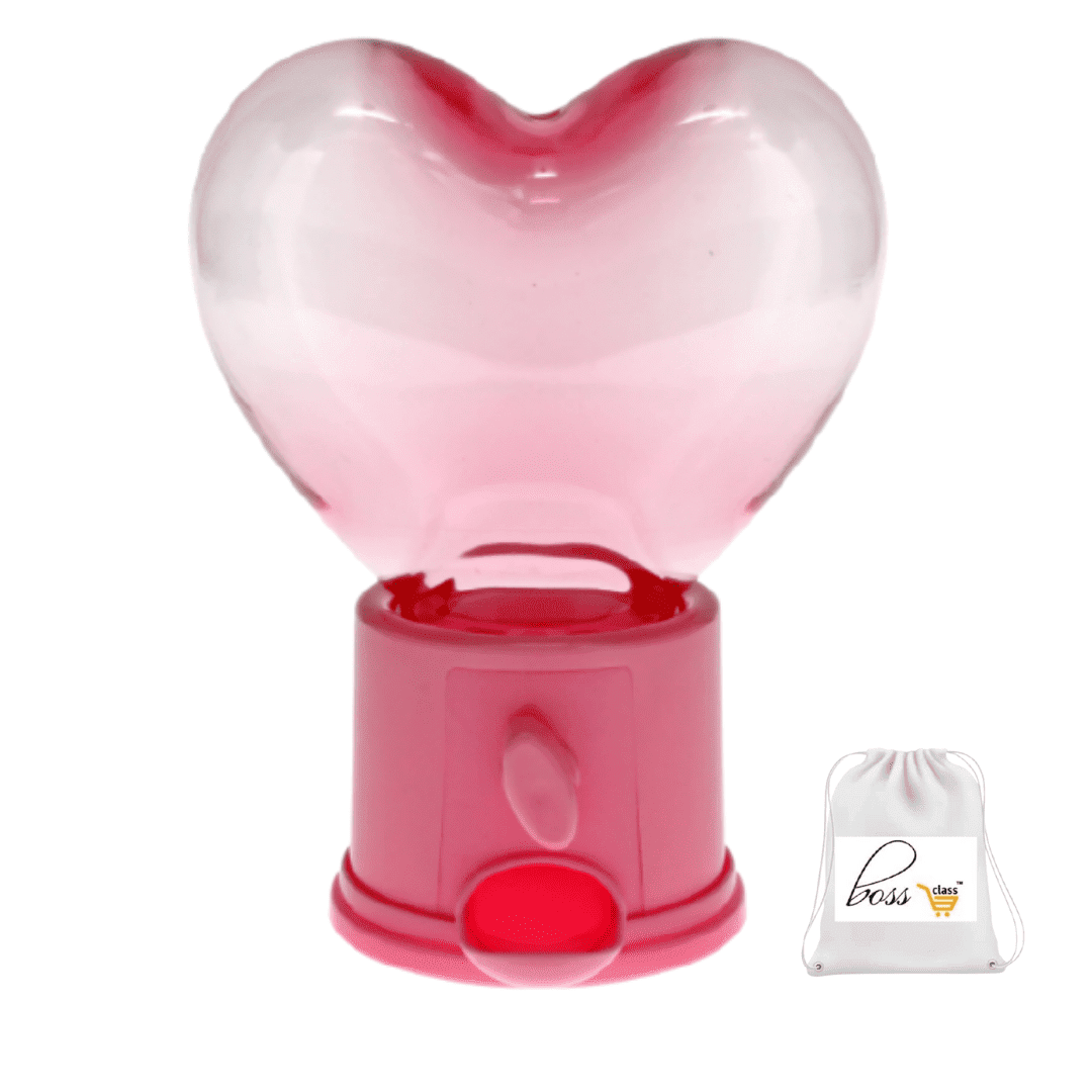 Valentine's Day Pink Snack Candies Chocolate Dispenser, 5.730x3.5x3.5 in. for Holiday Yummy Treats Parties Decoration & Custom Storage Carrier