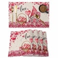 thumbnail image 1 of Valentine's Day Placemats Set of 12, Cute Gnome Romantic Pink Love Heart in Basket Linen Texture Non-Slip Place Mats Washable Table Mats for Kitchen Dining Table Decorations Indoor/Outdoor, 1 of 9