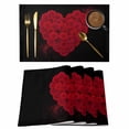 thumbnail image 1 of Valentine's Day Placemats Set of 12, Retro Red Roses Heart Shape Black Background Non-Slip Place Mats Washable Table Mats for Kitchen Dining Table Decorations Indoor/Outdoor, 1 of 9