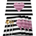 thumbnail image 1 of Valentine''s Day Placemats Set of 4, Heart Design Pattern Placemat for Dining Table Decorations, Cotton Linen Black Stripes Place Mats, Valentines Table Mats for Kitchen Dinner Holiday Party Decor, 1 of 5