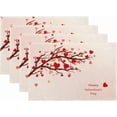 thumbnail image 1 of Valentine‘s Day Placemats Set of 4, Valentines Tree Heart Place Mats Valentines Table Mat Placemat Heat Resistant Non Slip Line for Wedding Party Mother''s Day Valentine‘s Day Decor 18" x 12", 1 of 7