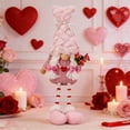 thumbnail image 1 of Valentine's Day Plush Gnome Decoration - Pink Heart & Floral Hanging Doll, Stylish Home/Tiered Tray Decor for Romantic Valentine's Styling, 1 of 6