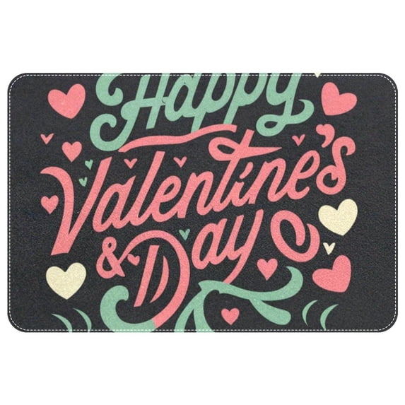 Valentine's Day Polyester Chair Rug Mat, Non-Slip and Machine Washable Area Rugs