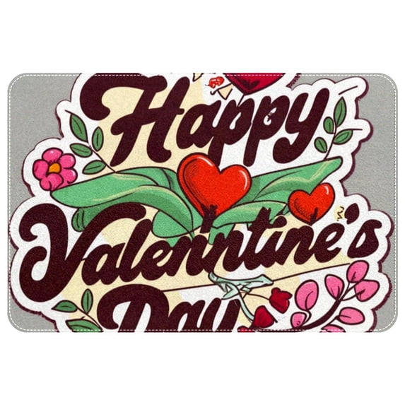 Valentine's Day Polyester Non-Slip Machine Washable Floor Rug Indoor Rug - Best Office Mat at Amazon