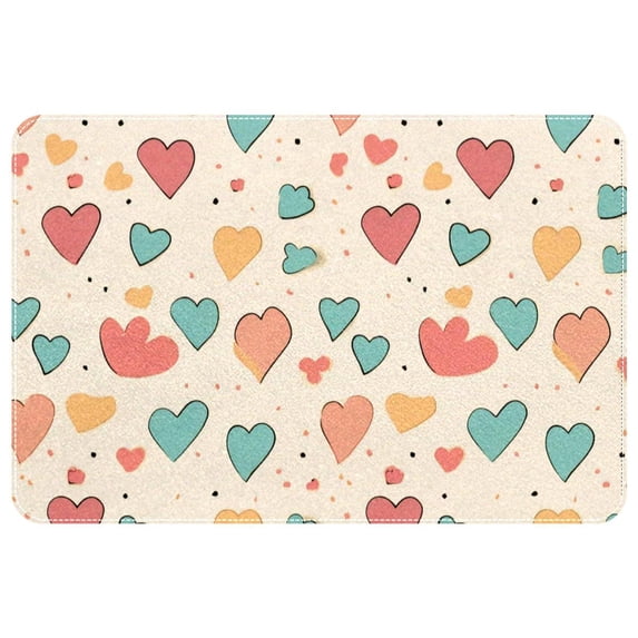 Valentine's Day Polyester Non-Slip Machine Washable Floor Rugs, Floor Mats, and Bath Rugs
