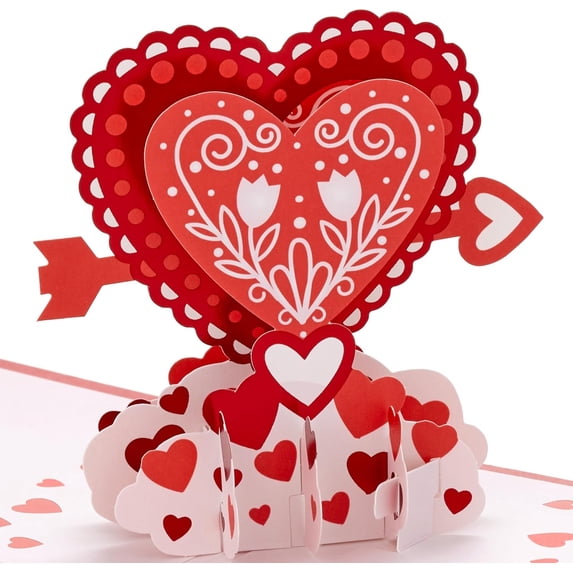 Valentine's Day Pop Up Card Assortment (4 Cards with Envelopes) Signature Paper Wonder 3D Cards