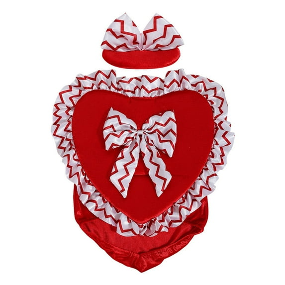 Valentine’s Day Porch Goose Outfit with Hat for 17” Statue, Cute Outdoor Garden Patio Lawn Goose Decor, Red