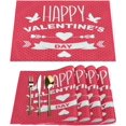 thumbnail image 1 of Valentine''s Day Poster Placemats Set of 6 Fabric Placemats Square Placemat for Kitchen Table Heat Resistant, Easy to Clean Table Placemats 12x18 Inch, 1 of 5