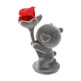 thumbnail image 1 of Valentine's Day Preserved Rose Bear Figurine Plastic Home Decor, Small Tabletop Decoration for Desk Shelf, Romantic Gift Ornament for Women, 1 of 6