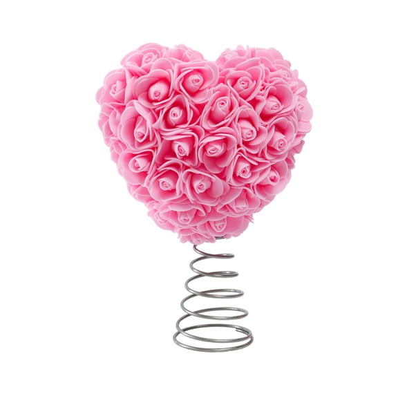 Valentine's Day Preserved Rose Tree Topper, Foam and Metal Floral Ornament for Holiday Tree Decoration, Romantic Centerpiece for Tables and Seasonal Displays