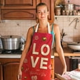 thumbnail image 1 of Valentine's Day Print Linen Apron for Adults - Durable Kitchen & Restaurant Workwear (68x55cm, Easy Clean) - Family Cooking & Hotel Use, 1PC Multicolor, 1 of 2